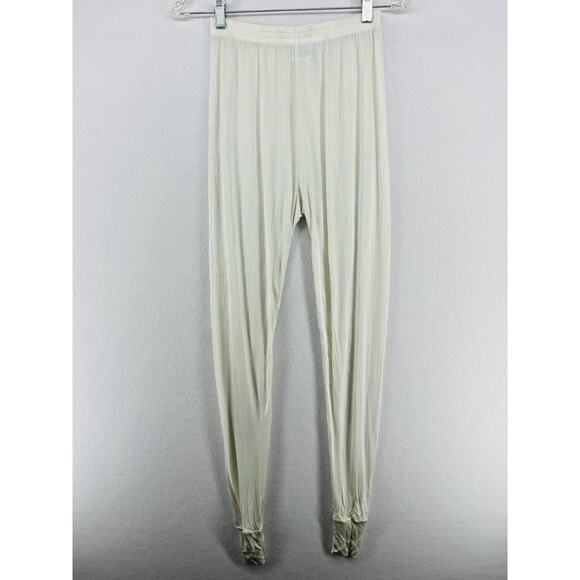 DUOFOLD Pants Womens S Silk Base Layer Warm Thermal Elastic Waist Off White - Picture 1 of 11